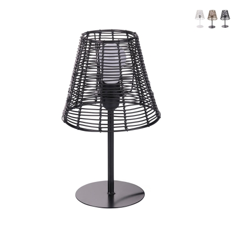 Lampe de bureau effet effet rotin Sayura Promotion