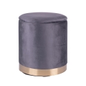 Set van 2 voetenbanken in fluweel-look met gouden basis Ilduma 