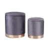 Set van 2 voetenbanken in fluweel-look met gouden basis Ilduma 