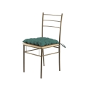 Keukenkussen met striklinten 40x40 cm linnenlook Alara 