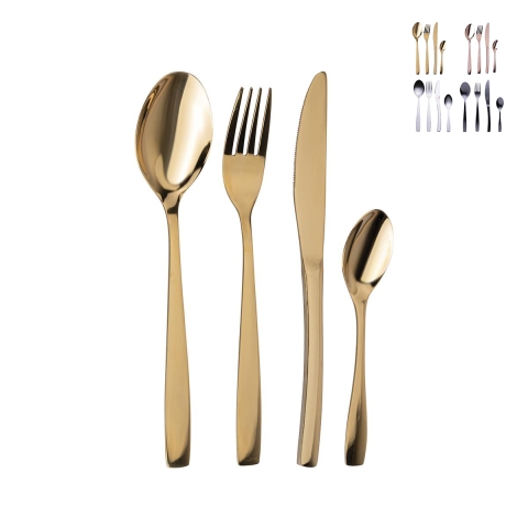 Set de 16 couverts en acier inoxydable 18/0 finition brillante Manhattan Promotion