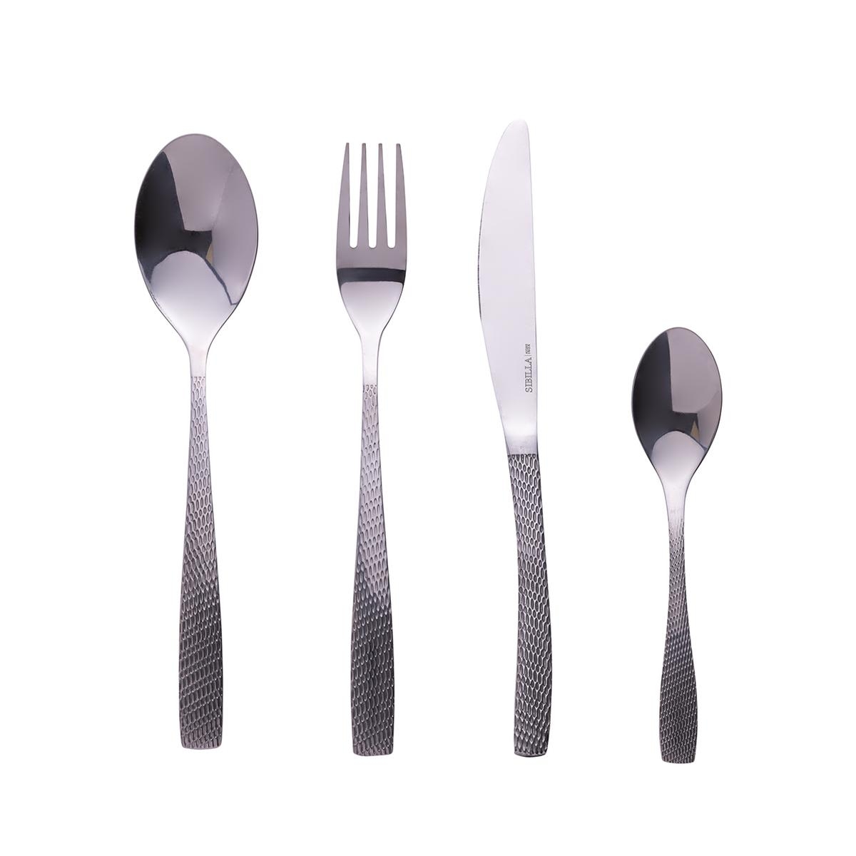 Set de 24 couverts en acier inoxydable 18/0 argenté satiné Alyson Promotion Set de 24 couverts en acier inoxydable 18/0 argenté satiné Alyson Promotion