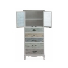 Shabby chic vitrinekast Valencia met 2 glazen deuren en 5 lades Aanbod