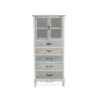 Shabby chic vitrinekast Valencia met 2 glazen deuren en 5 lades Verkoop