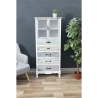 Shabby chic vitrinekast Valencia met 2 glazen deuren en 5 lades Kortingen