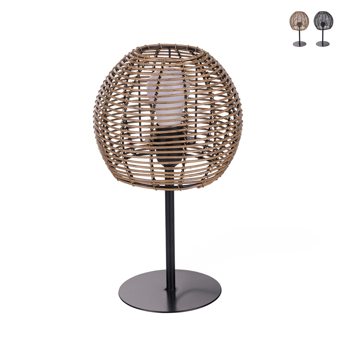 Lampe de table avec abat-jour en fils effet rotin Tashik Promotion Lampe de table avec abat-jour en fils effet rotin Tashik Promotion