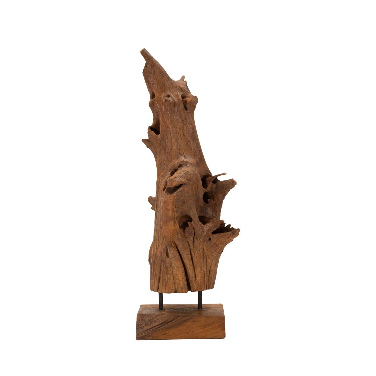 Handgemaakte etnische decoratieve sculptuur in teak Akar Aanbieding Handgemaakte etnische decoratieve sculptuur in teak Akar Aanbieding