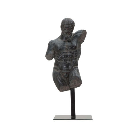 Buste sculpture homme en résine noire Ercole Promotion
