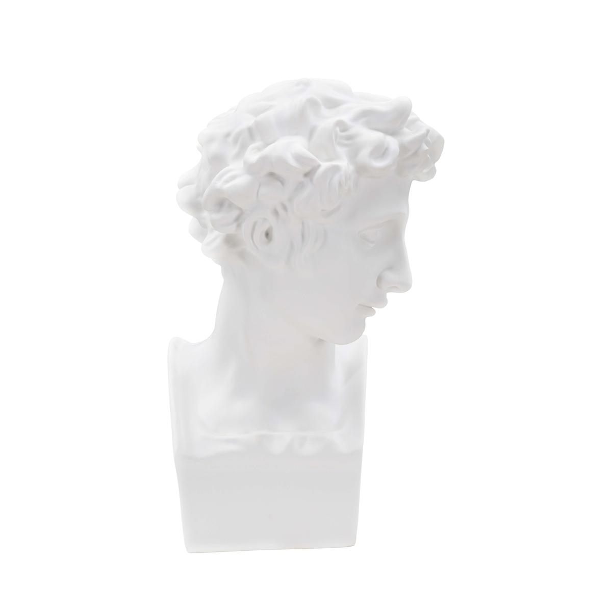 Statuette sculpture décorative en résine blanche visage masculin Enea Promotion Statuette sculpture décorative en résine blanche visage masculin Enea Promotion