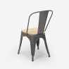 chaise cuisine industrielle design style steel wood top light 