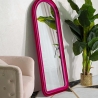 Miroir mural avec cadre en tissu arqué 160x60x4 cm Cloe Vente