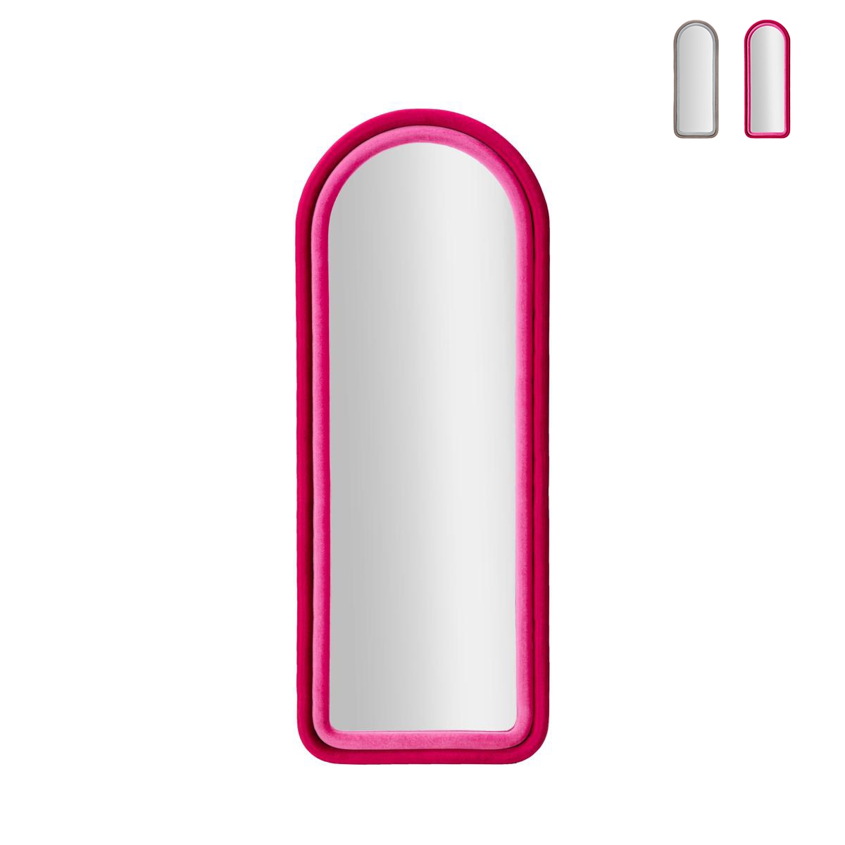 Wandspiegel met gebogen stoffen lijst 160x60x4 cm Cloe Aanbieding
