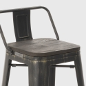Industrieel design krukje Brush Top van metaal en hout 