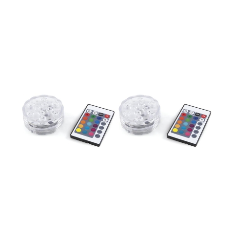 Set van 2 LED-spots waterdicht met afstandsbediening Ø 6,9x2,8 cm Virel Aanbieding
