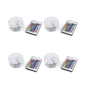 Set van 4 LED-spots waterproof met afstandsbediening Ø6,9x2,8 cm Virel Aanbieding