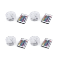 Set van 4 LED-spots waterproof met afstandsbediening Ø6,9x2,8 cm Virel Aanbieding