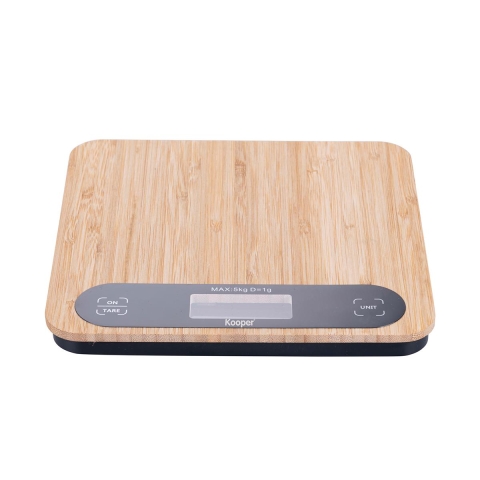 Balance de cuisine numérique en bambou 20,5x20,5x2,75 cm Paxel Promotion