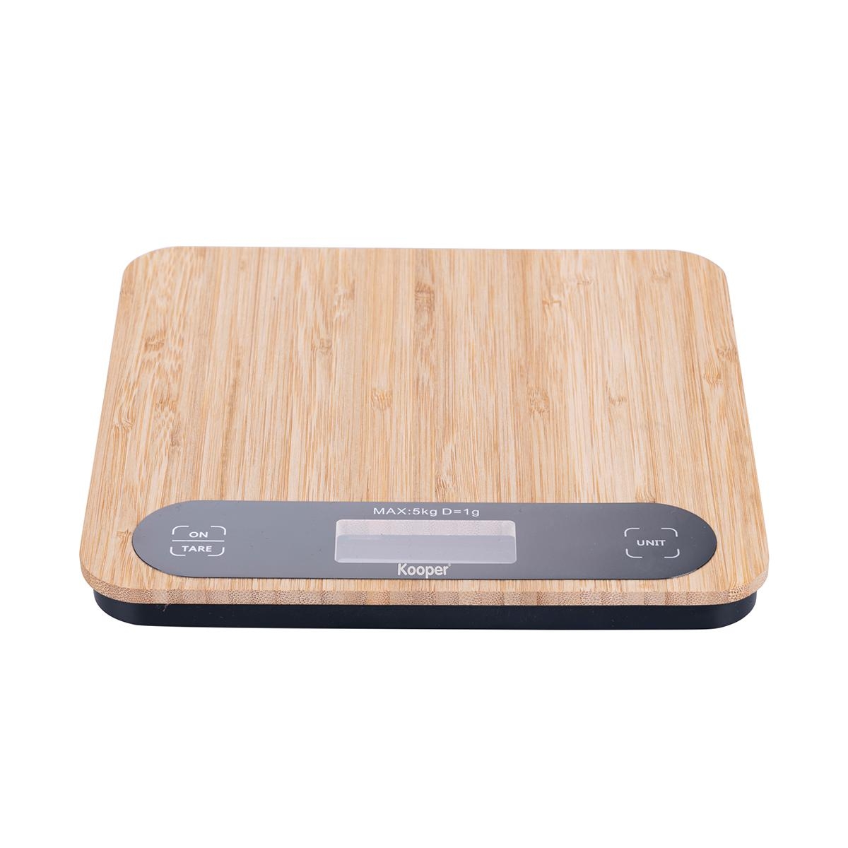 Digitale bamboe keukenweegschaal 20,5x20,5x2,75 cm Paxel Aanbieding