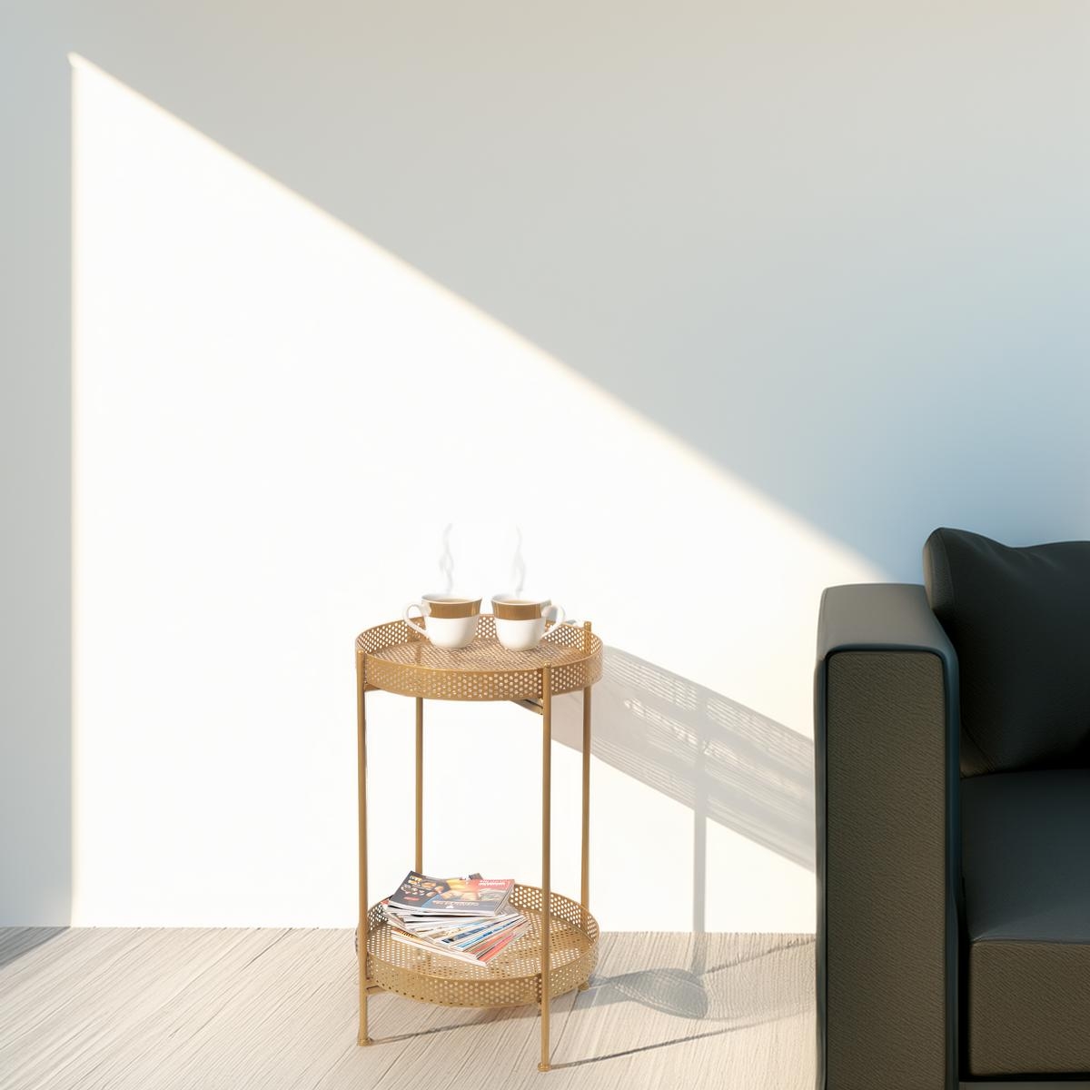 Opvouwbare ronde ijzeren bijzettafel zwart Kelto Verkoop Opvouwbare ronde ijzeren bijzettafel zwart Kelto Verkoop
