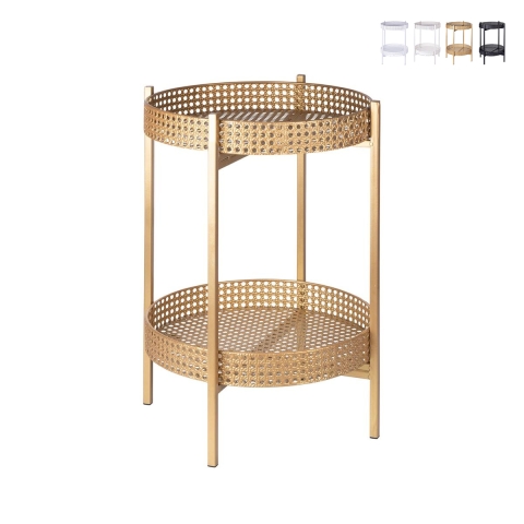 Opvouwbare ijzeren tafel met 2 planken en Weens vlechtwerk Murea Aanbieding