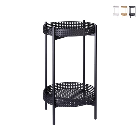Opvouwbare ijzeren tafel met 2 planken en Weens riet Zinek Aanbieding