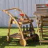 Opvouwbare achthoekige acaciahouten tafel met parasolgat Bali Catalogus