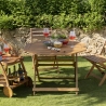 Opvouwbare achthoekige acaciahouten tafel met parasolgat Bali Verkoop