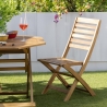 Opvouwbare achthoekige acaciahouten tafel met parasolgat Bali Voorraad
