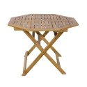Opvouwbare achthoekige acaciahouten tafel met parasolgat Bali Aanbieding