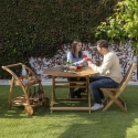 Opvouwbare achthoekige acaciahouten tafel met parasolgat Bali Keuze