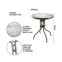 Table ronde d'extérieur 60 cm en acier carbone et verre Lorea Prix