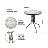 Table ronde d'extérieur 60 cm en acier carbone et verre Lorea Prix