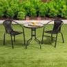 Table ronde d'extérieur 60 cm en acier carbone et verre Lorea Vente
