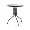 Table ronde d'extérieur 60 cm en acier carbone et verre Lorea Réductions