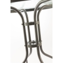 Table ronde d'extérieur 60 cm en acier carbone et verre Lorea Choix
