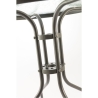 Table ronde d'extérieur 60 cm en acier carbone et verre Lorea Choix