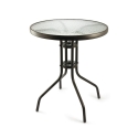 Table ronde d'extérieur 60 cm en acier carbone et verre Lorea Catalogue