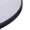 Ronde tuintafel 100 cm koolstofstaal en wit glas Lorea Verkoop