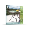 Ronde tuintafel 100 cm koolstofstaal en wit glas Lorea Model