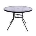Ronde tuintafel 100 cm koolstofstaal en wit glas Lorea Keuze