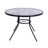 Ronde tuintafel 100 cm koolstofstaal en wit glas Lorea Keuze