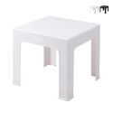 Lage tuintafel 43x43 cm van kunststof met rotan-look Zhorek Aanbieding