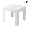 Lage tuintafel 43x43 cm van kunststof met rotan-look Zhorek Aanbieding