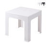 Lage tuintafel 43x43 cm van kunststof met rotan-look Zhorek Aanbieding