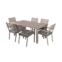 Table de jardin + 6 chaises en aluminium avec coussins Ibiza Promotion