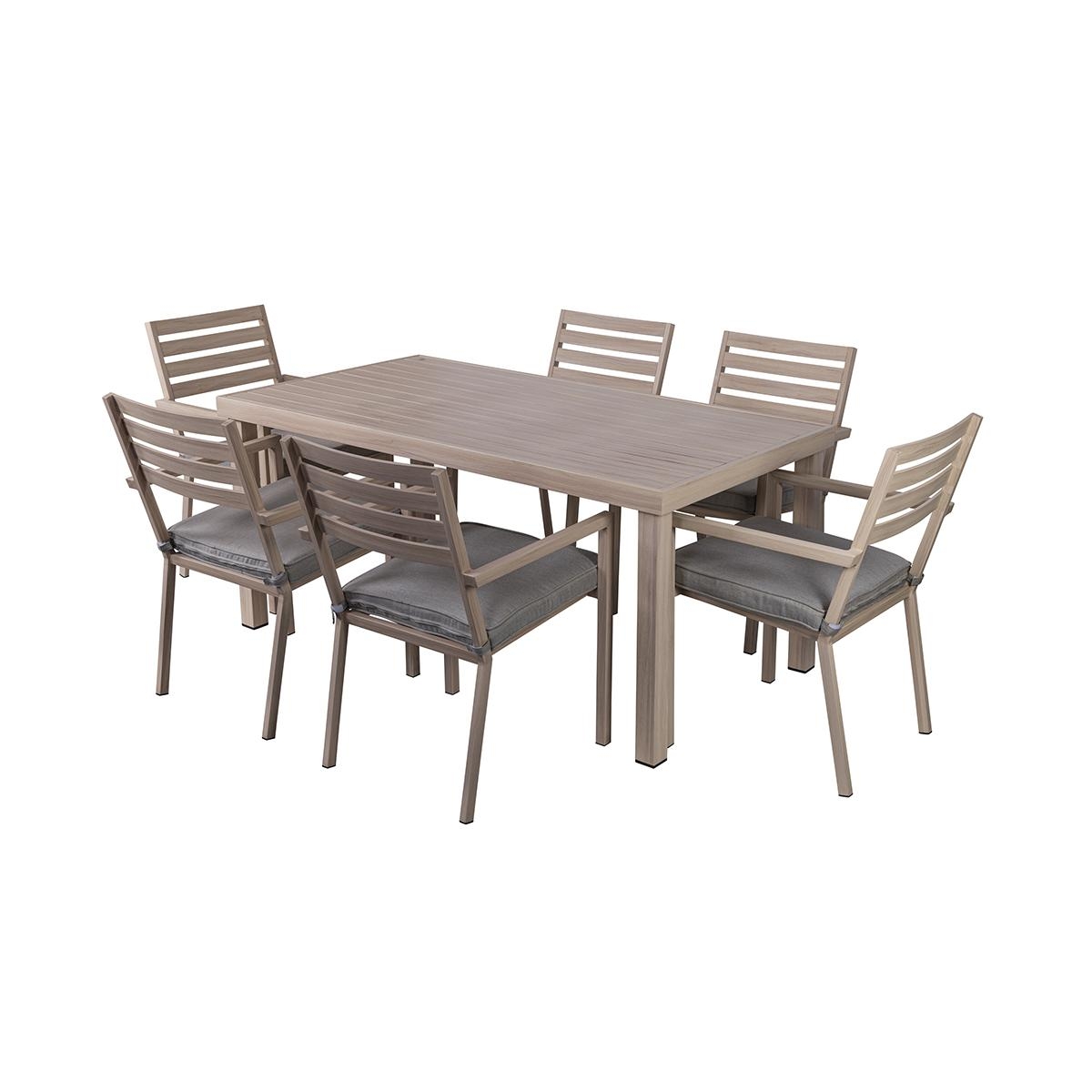 Table de jardin + 6 chaises en aluminium avec coussins Ibiza Promotion Table de jardin + 6 chaises en aluminium avec coussins Ibiza Promotion