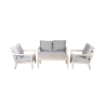 Ensemble mobilier de jardin Ibiza : canapé, table basse et 2 fauteuils avec coussins Offre