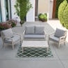 Ensemble mobilier de jardin Ibiza : canapé, table basse et 2 fauteuils avec coussins Vente