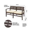 Tuinset voor buiten - 2-zitsbank, 2 fauteuils en salontafel met houtlook Fij 