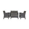 Salon de jardin canapé 2 places fauteuils table basse effet rattan Malaga Réductions